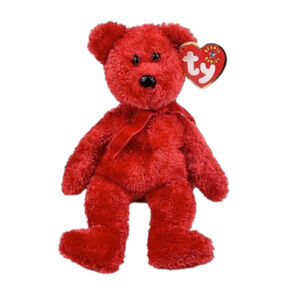 SIZZLE the Red Fuzzy Bear Stuffed Plush Animal Toy NWT 2001 TY Beanie Babies -